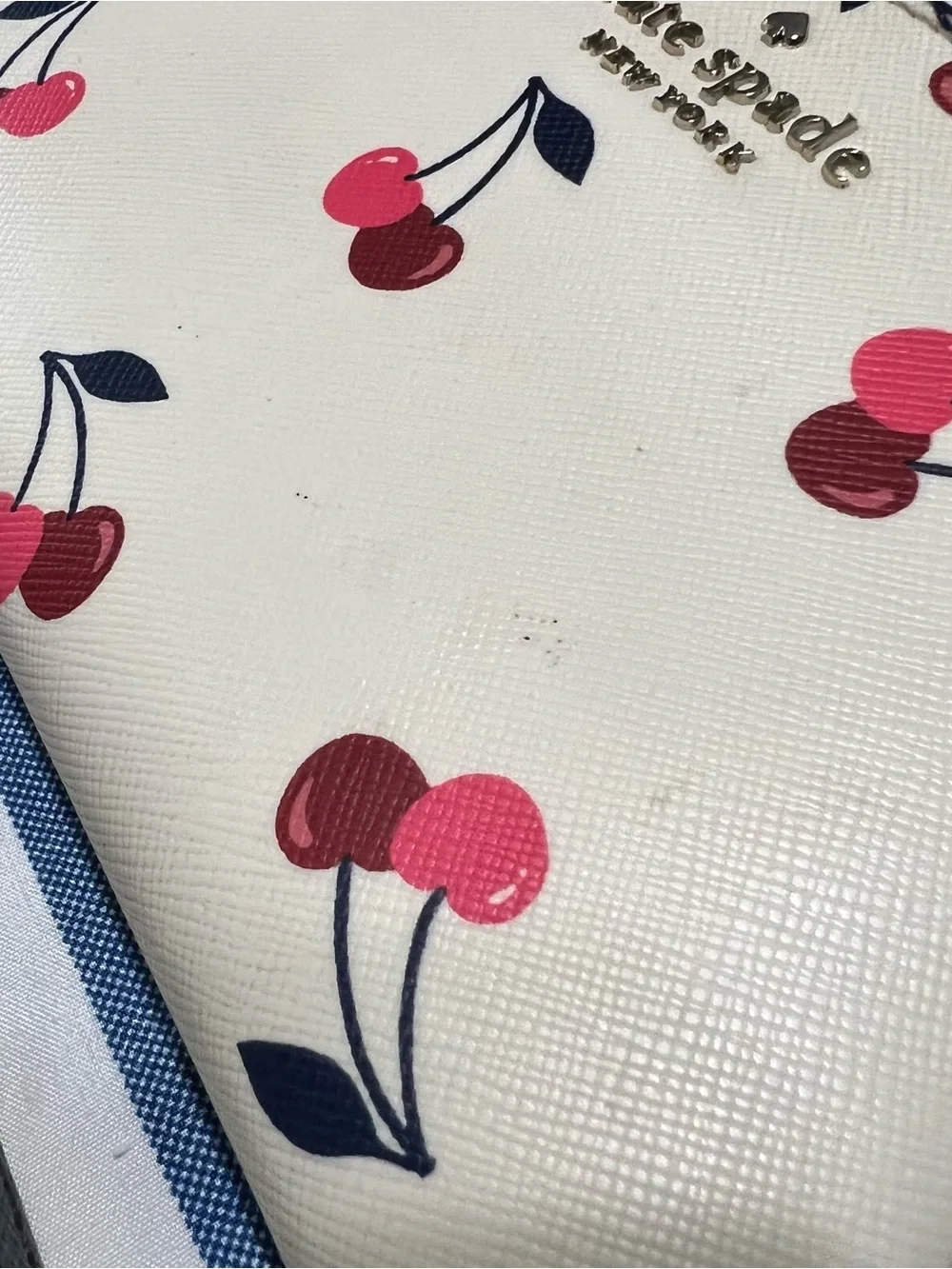 kate spade Cream Cherry-Print Wristlet